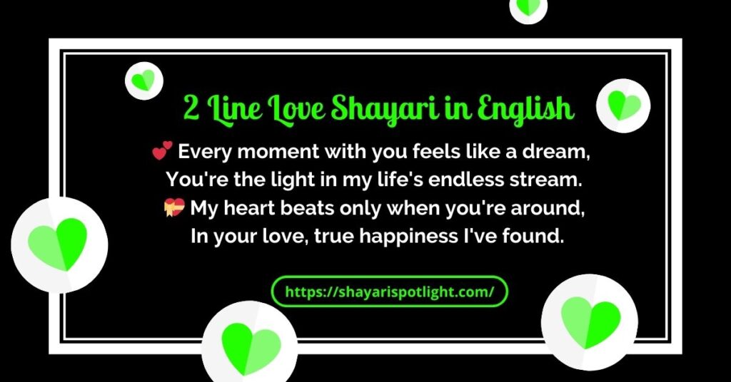 2 Line Love Shayari in English